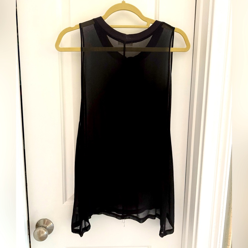 Black Sleeveless Sheer Top